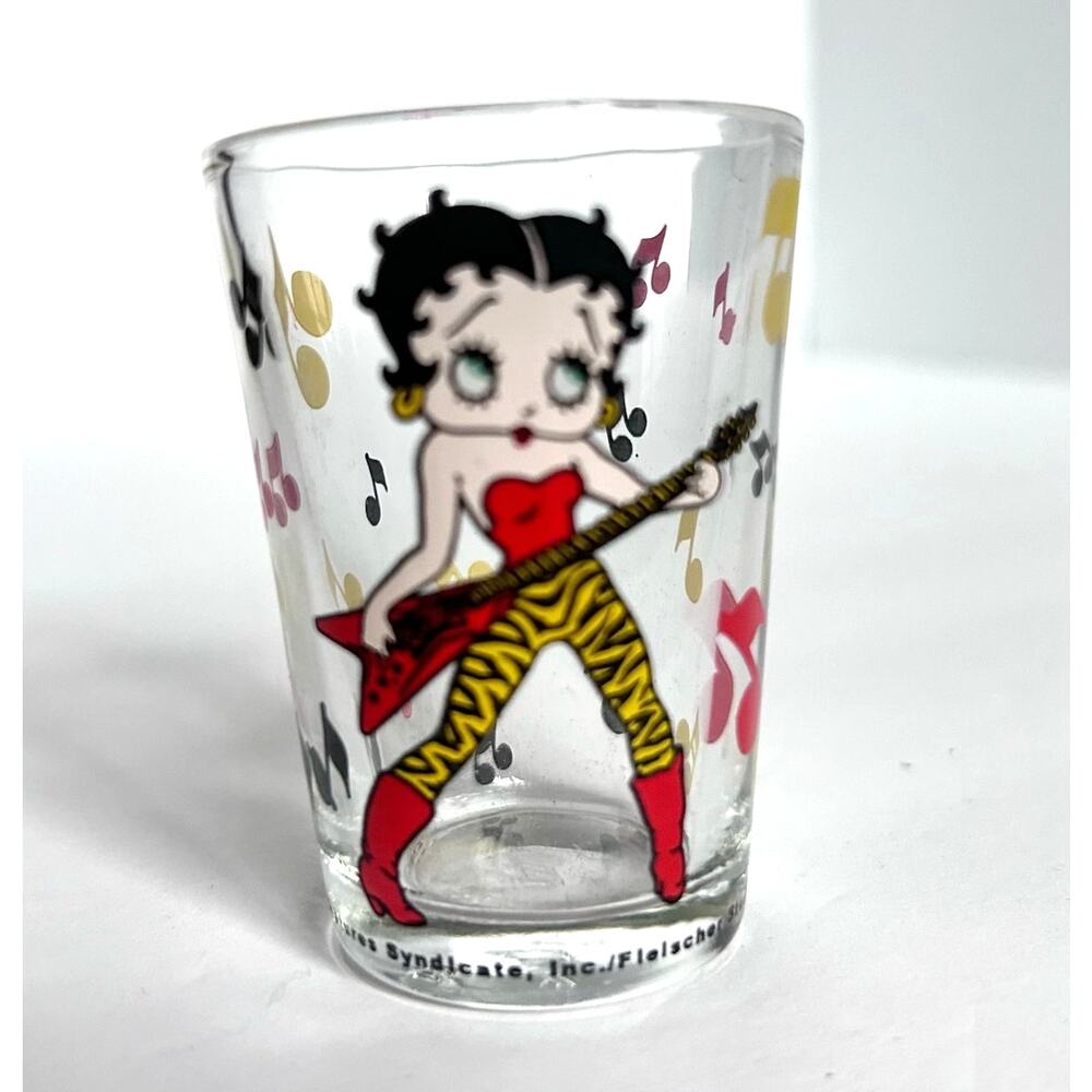 Rock N' Roll Betty Boop Shot Glass 1oz 1998 90s Glassware Barware